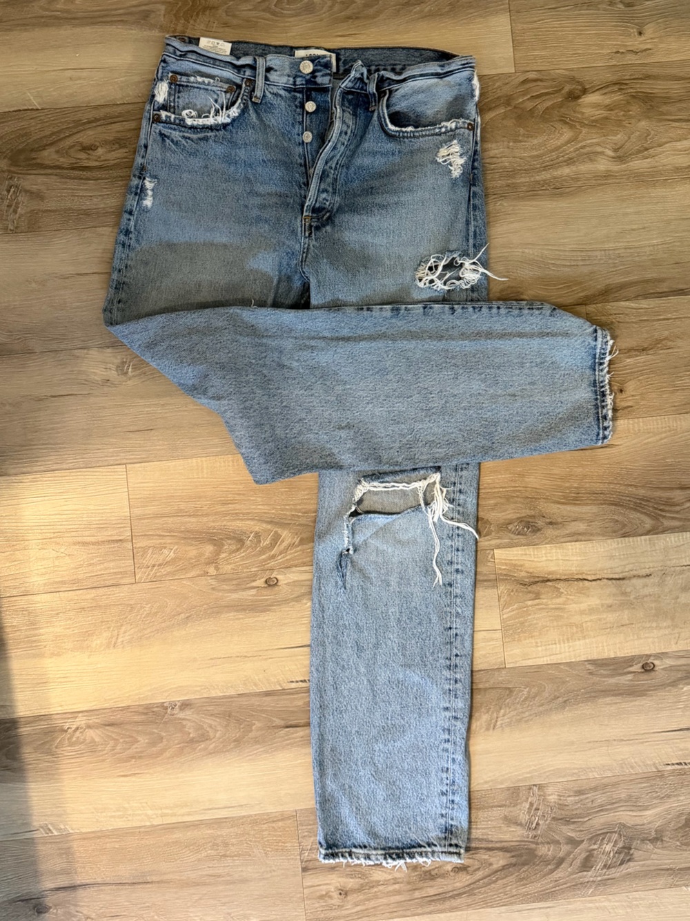 Agolde 90s Jeans Mid Rise Loose Fit in Isolate Light Blue